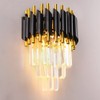 FRIXCHUR Crystal Wall Sconce Black Modern Lamp Mounted Light Fixture