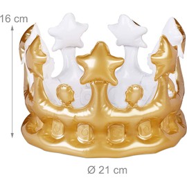 Mr. Gadget's Solutions 23cm Inflatable Crown King Crown Queen Crown For Adults & Children Pool Toys for Kids, Activity Games, Summer Outdoor Activity - Bright and Attractive Colour