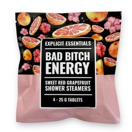 Explicit Essentials Sweet Red Grapefruit Shower Steamers, 4 Tablets, 25g Each