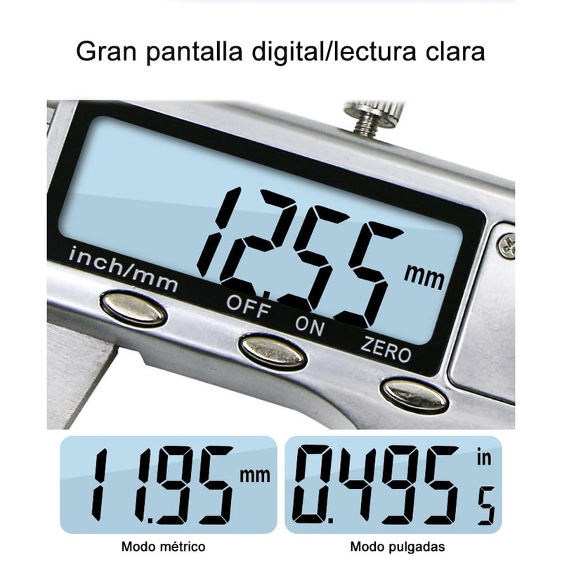 JESWO Vernier Digital, Inoxidable Pie de Rey, Calibrador Vernier Digital