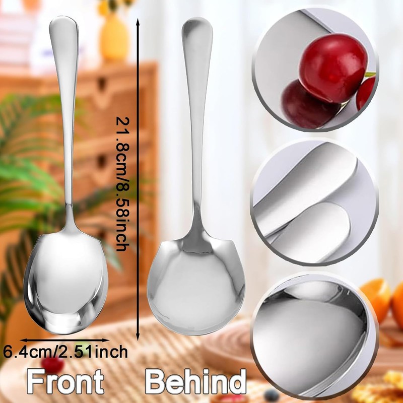 Serving Spoon,Soup Spoons,3 Pcs Serving Spoons Large Buffet Table Spoons,Long