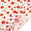 Bolsome 100 Sheets Red Poppy Flower Tissue Paper Watercolor Red