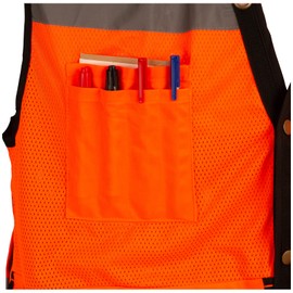 LOHASPRO Reflective Visibility Vest for Men, Class 2 - Mesh Construction, Pockets (Orange, 2X-3X)