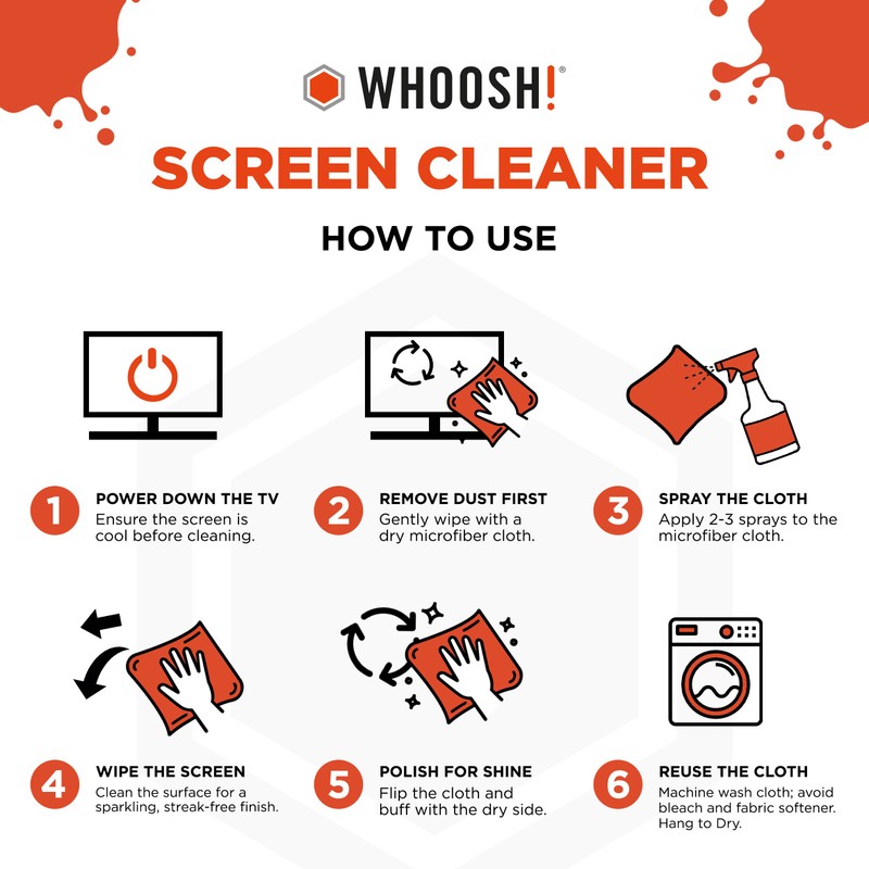 WHOOSH! Pro 16.9 fl oz Refillable TV Screen Cleaner &