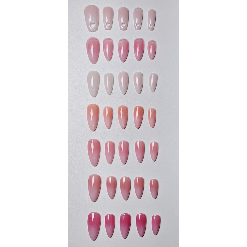 Baby Boomer [Handmade Nail Tips] Emily Nail - Short Almond