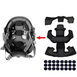Tactical Helmet Pads Inserts, Universal Airsoft Outdoor Internal Replacement Memory Foam Pad Protective Helmet Padding kit Compatible for Fast/Mich/ACH/USMC/PASGT/EX (1G Black)