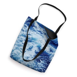 Ocean blue and white Waves deep windy diving water Tote Bag