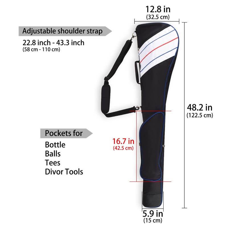 Big Teeth Travel Golf Bag Lightweight Sunday Golf Bag Golf