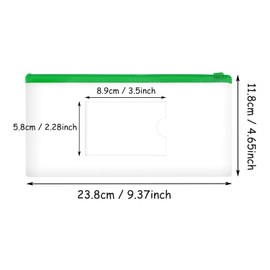 PPhtony 4PCS Clear Plastic Envelopes File Folders with Pockets PVC Pencil Case Pouch Zipper Storage Bags for Documents Cash Puzzles Travel Organizing Art Craft School Office Supplies, 9.4 x 4.7inch