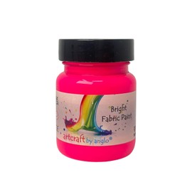 artcraft by anglo Neon Pink Fabric Paint, 60ml Textile Paint. Permanent Paints for Clothes, T-Shirts, Bags & Jeans. Ideal for Art & Craft DIY Projects