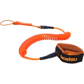 KOETSU Premium Paddle Board Leash - 10ft SUP Ankle Safety Rope, 7mm Thick Surfboard Leash for Longboard, Stand Up Paddle Board Accessories, SUP Replacement Leg Rope(Orange)