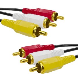 HTDYOO RCA Cable, AV Cable Gold Plated, Yellow/White/red connectors 3 Male to 3 Male-4.6 Feet/1PCS