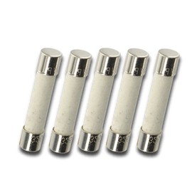 Pack of 5, F250mA250V, F250mA 250V, F250m 250V Cartridge Ceramic Fuses 5X20mm (3/16 inch x 3/4 inch), 0.25A 250V, Fast Blow (Fast Acting)