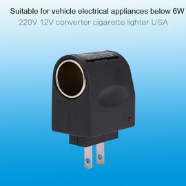 Sanpyl Convertidor de CA a CC, Adaptador de Encendedor de Cigarrillos de Coche de 12 V CC 500 MA, Inversores de Potencia de Vehículo de 100-240 V CA, para Inflador, Refrigerador de Coche