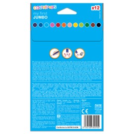 Maped Color'Peps Triangular Jumbo Colored Pencils, Assorted Colors, Pack of 12 (834010ZV)