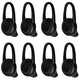 D & K Exclusives Ear Tips Soft Replacement Earbuds Silicone Gel Cover Pads 8 PCS for Headset Earpiece, Active InEar Headphones Earphones - Black (Large)
