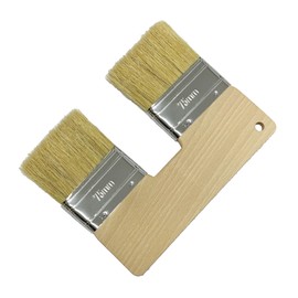 U Shaped Double Paint Brush 3 Inch Wide,Double Head Paint Brush,Brocha Doble Pintura,Bristle Art Flat Texture Brush
