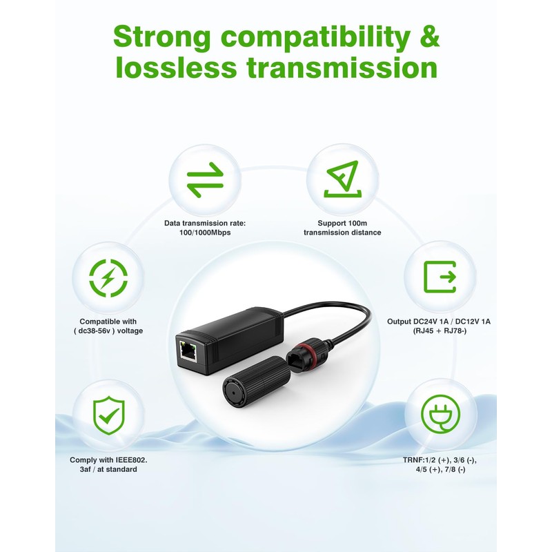 4pcs 48v to 24-Volt Converter, 48V Power Over Ethernet Adapter