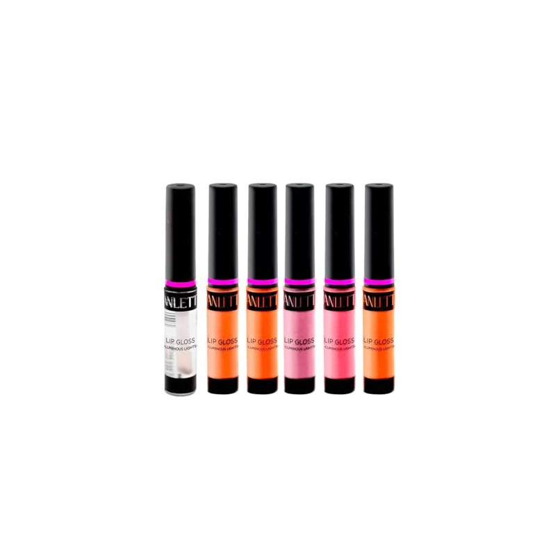 Kit labial lipgloss Anlett con 6 piezas #1 multicolor cont.
