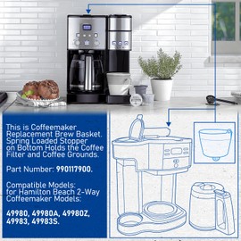 LEFITPA Replacement 990117900 Coffeemaker Brew Basket for Hamilton Beach 49980 49980A 49980Z 49983 49983S Models