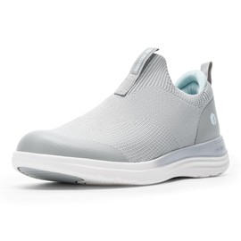 FitVille BriskWalk V3 Wide Hands-Free Slip On Trainers Women's Seniors Shoes Slippers Breathable Walking Trainers, gray, 39.5 UK wide