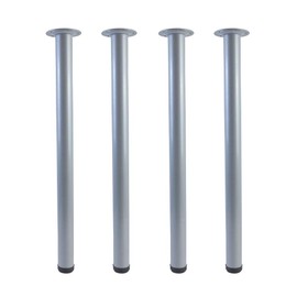 QLLY 28 inch Adjustable Metal Desk Legs, Office Table Furniture Leg Set, Set of 4 (Grey)