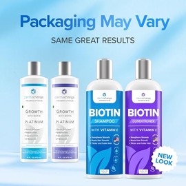 Champú y acondicionador de biotina para el crecimiento del cabello, acondicionador hidratante profundo para cabello seco dañado, sin sulfatos y volumi