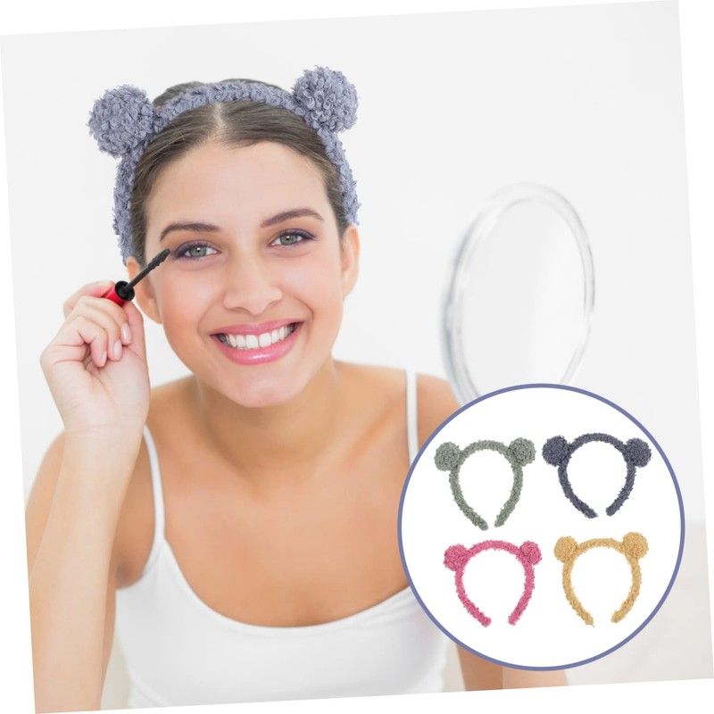 Ipetboom Hairband Decor 4pcs Bear Ear Headbands Lovely Style Headband