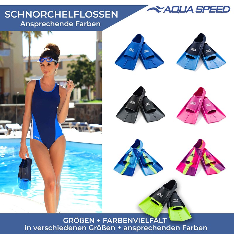 Aqua Speed Short Flippers For Adults And Children, High Tech