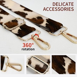 AIOGPD Purse Strap Replacement Crossbody, 3.8cm Wide Shoulder Strap Adjustable Replacement Belt Gold Buckle, Handbag Crossbody Bag Strap Retro Brown Cowhide