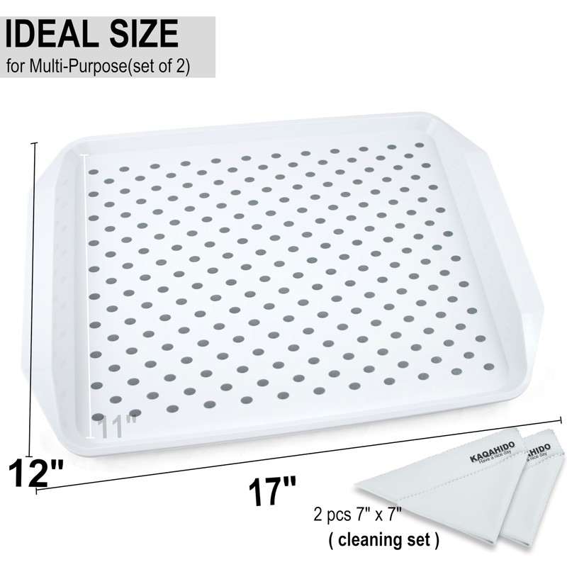 KAQAHIDO Large Non Slip Serving Tray with Grippy Dots, TV