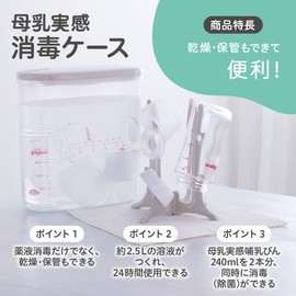 Pigeon Disinfection Case with Drainer Stand, Breast Milk, Clear