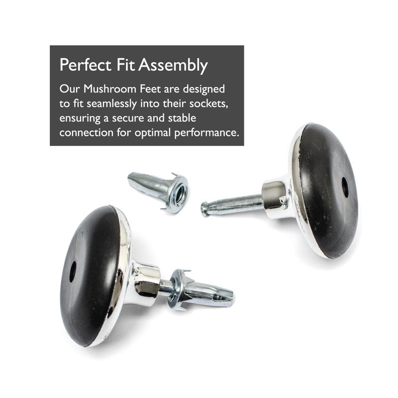 H-BOLT Premium Chrome Furniture Bed Feet with Extra Metal Inserts