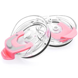 AiHeart 30/40 oz Tumbler Replacement Lids,2pack Spill Proof Straw Lids for YETI,Old Style RTIC,Ozark Trail and More,for Travel Tumblers,Stainless Steel Tumblers,Straw and Sippy Friendly(Pink)