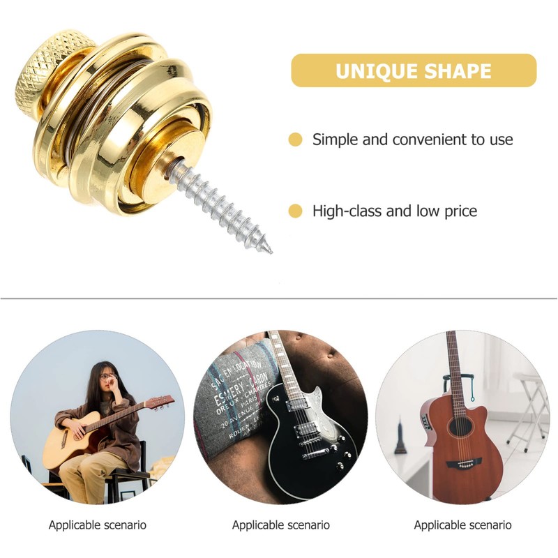 Kisangel Electric Guitar Strap Lock Button Durable Guitar Strap Fixator