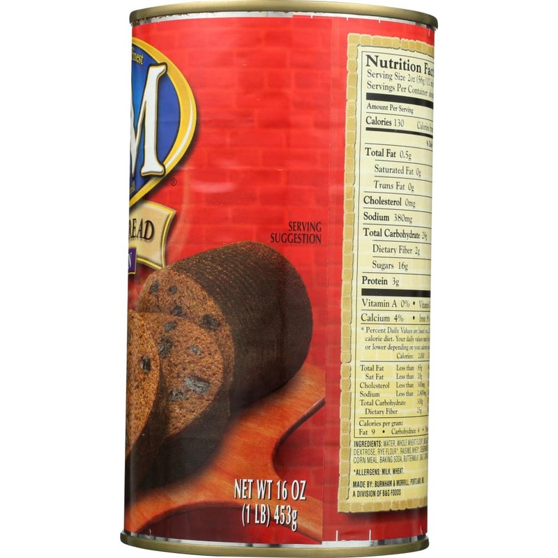 B&M Original Brown Bread in Can: Raisin (16 oz Cans)