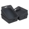 Easymanie A4 Paper Plastic Storage Basket Tray, 5 Packs, Grey