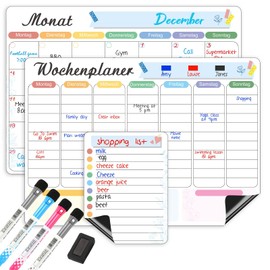 CUHIOY Magnetic Calendar Monthly Planner Weekly Planner Whiteboard for Fridge or Cabinet - For Any Metal Surface with Nanotechnology Fridge Calendar for Family Plan Organisation