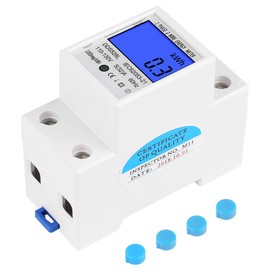 Digital Power Meter Voltage Meter LCD Energy Meter Keenso 5-32A 110-130V 60Hz Digital Backlight Screen Watt Meter Single Phase DIN Rail Mount KWh Meter DDS528L