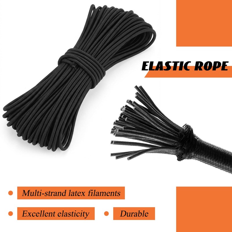 eBoot 300 ft Extra Long Bungee Shock Cord Roll, 1/4