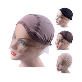 Lace Front Wig Cap for Making Wigs with Adjustable Strap Glueless Weaving Cap Wig Caps Swiss Lace Hairnet (Brown L 23inch)
