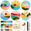 Pllieay 6PCS Punch Needle Coasters Kit, Punch Needle Kit for