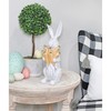 AuldHome Rabbit Statue with Carrots (13-Inches); Large Easter Decor Farmhouse