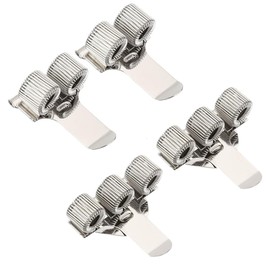 Norhogo 4 Pcs Metal Pen Holders, Silver Pen Holder, Includes 2 Two Holes Pen Clips + 2 Pen Clips with Three Hinged Pen Holders, with Pocket Clip for Notebook, Home,