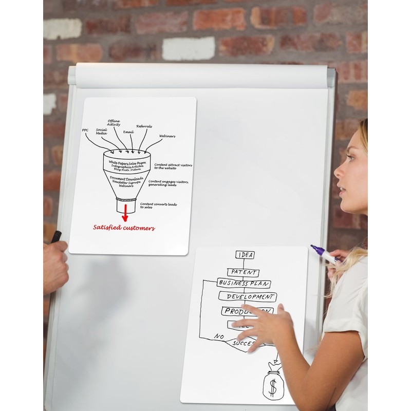 QWORK® A3 Magnetic Whiteboard for Fridge, Flexible Memo Board for