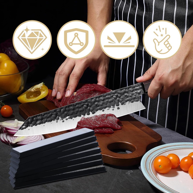 RAIHOMKIT 8 PCS Diamond Knife Sharpening Stones, Diamond Whetstone with