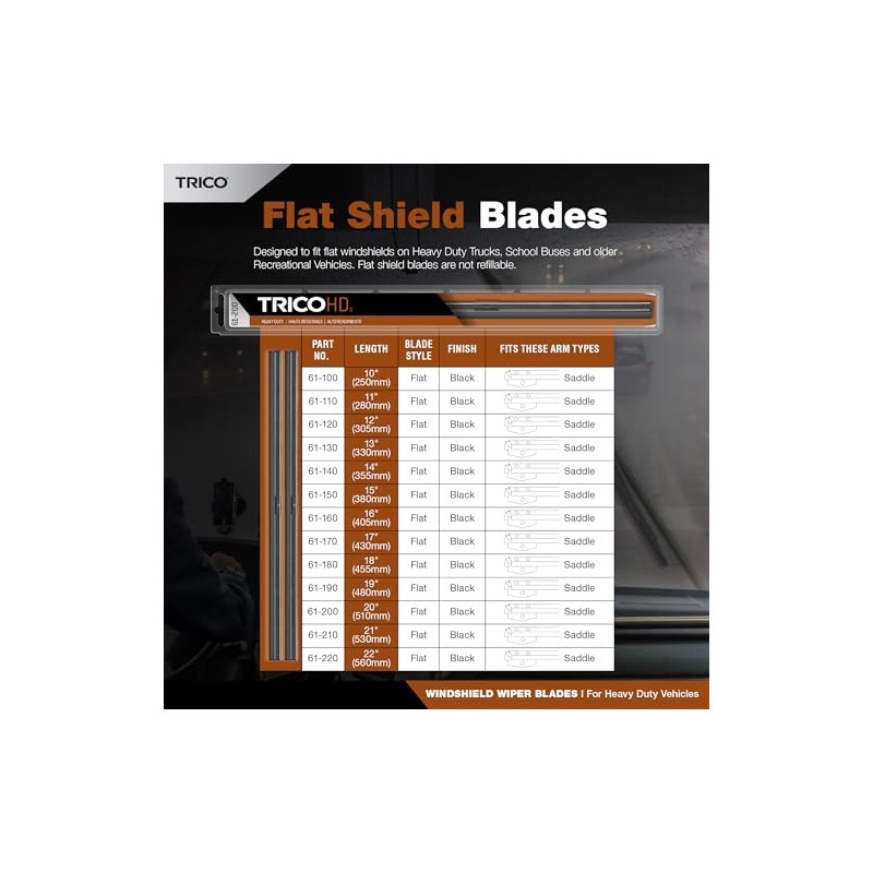 Trico 61-190 61 Series Heavy Duty Silver Wiper Blade for