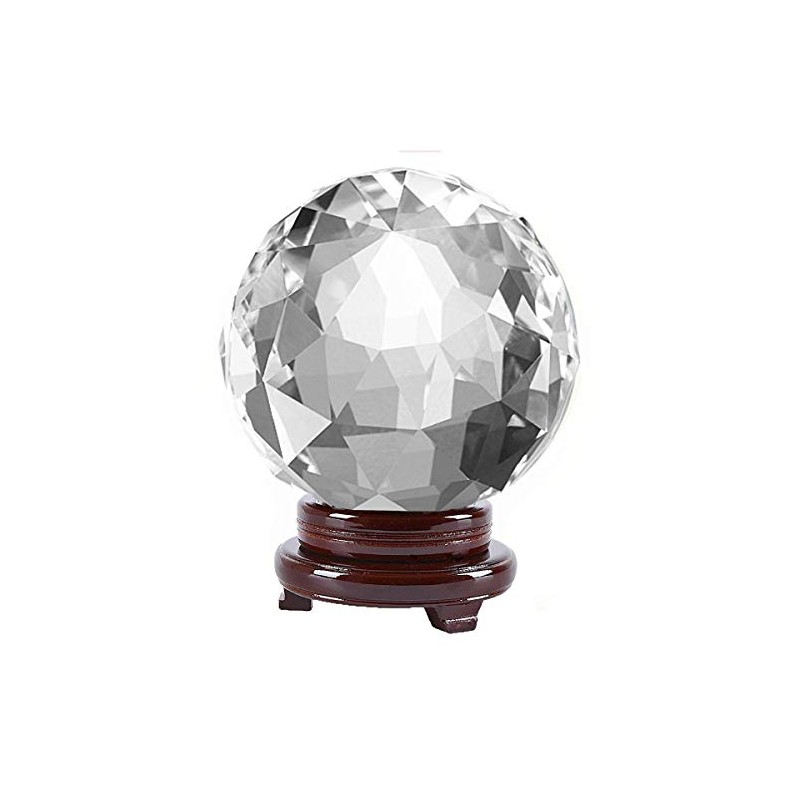 Amlong Crystal Clear Faceted Crystal Ball 110mm 4.2 inch Diameter