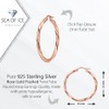 Rose Gold Flashed Sterling Silver 2mm Twist Tube Round Hoop