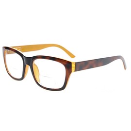 Eyekepper Polycarbonate Large Lens Almost Invisible Line Bifocal Glasses Readers Men, brown